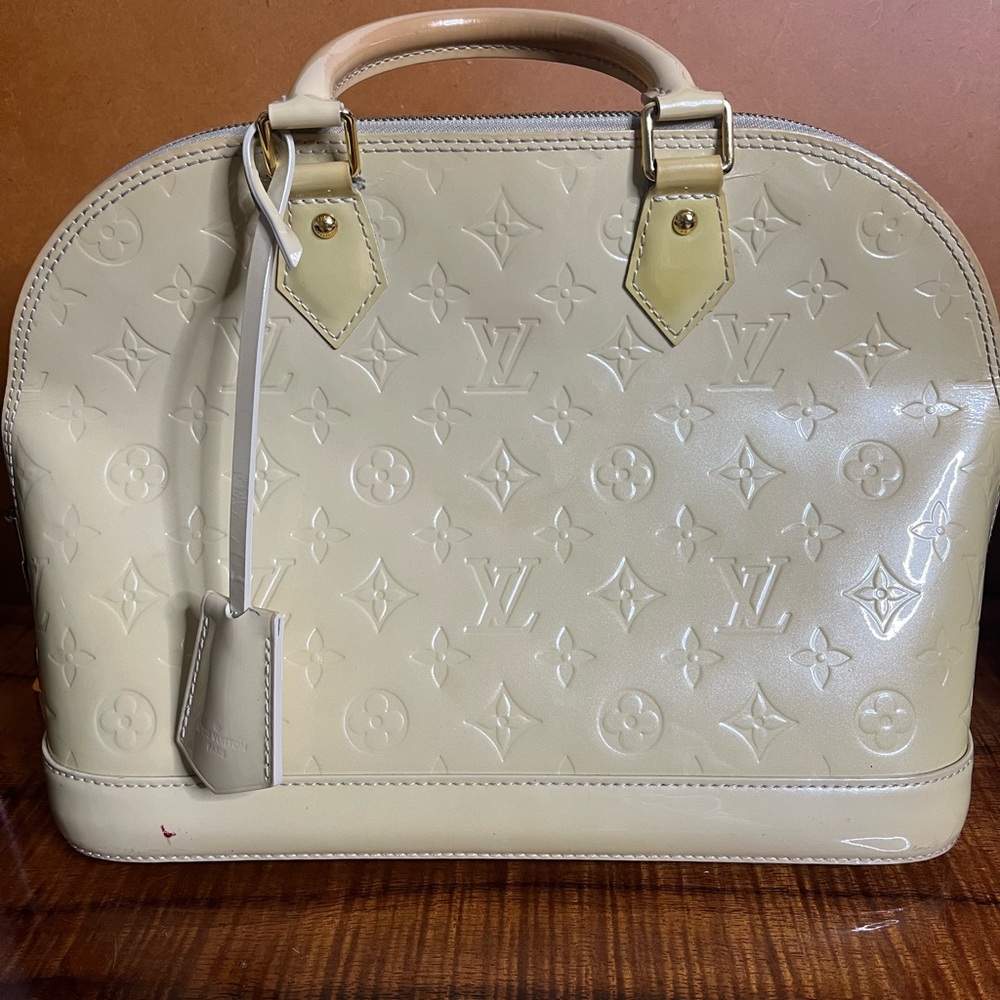 Louis Vuitton Glossy Beige Satchel